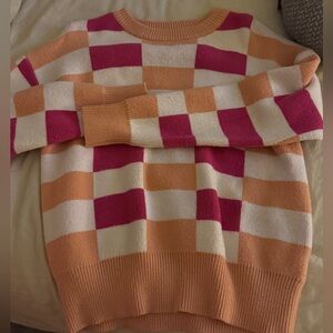 Colorful Checkered Women's Sweater